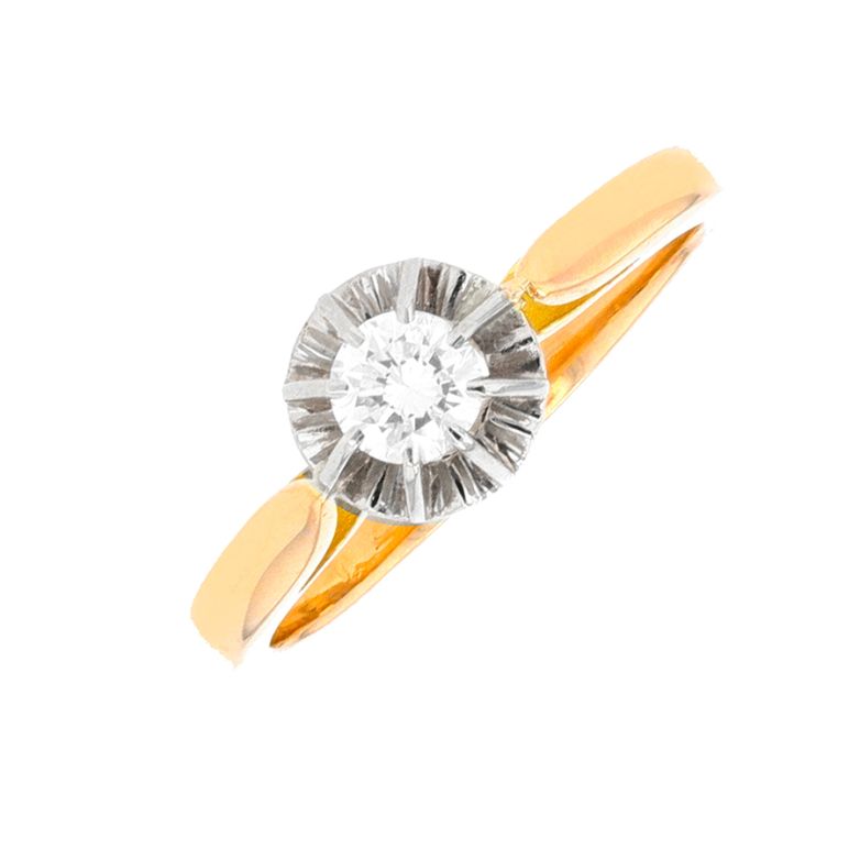 Solitaire diamant 0.25 carat 2 ors 2.97g Comme neuf -  reconditionné disponible sur Gemme Les Bijoux